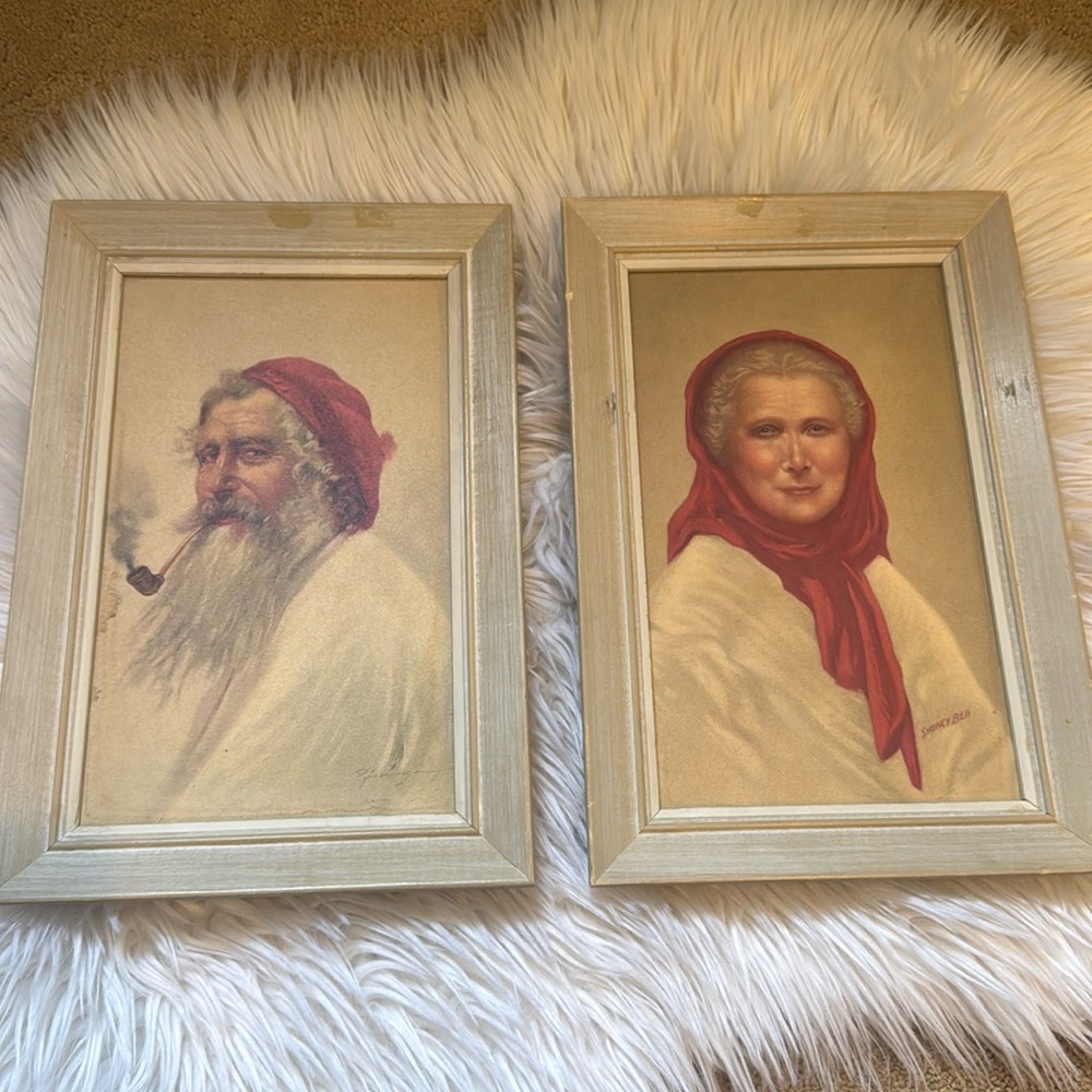 Old Man/Woman of Capri vintage prints